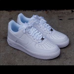 All white Air Force 1s